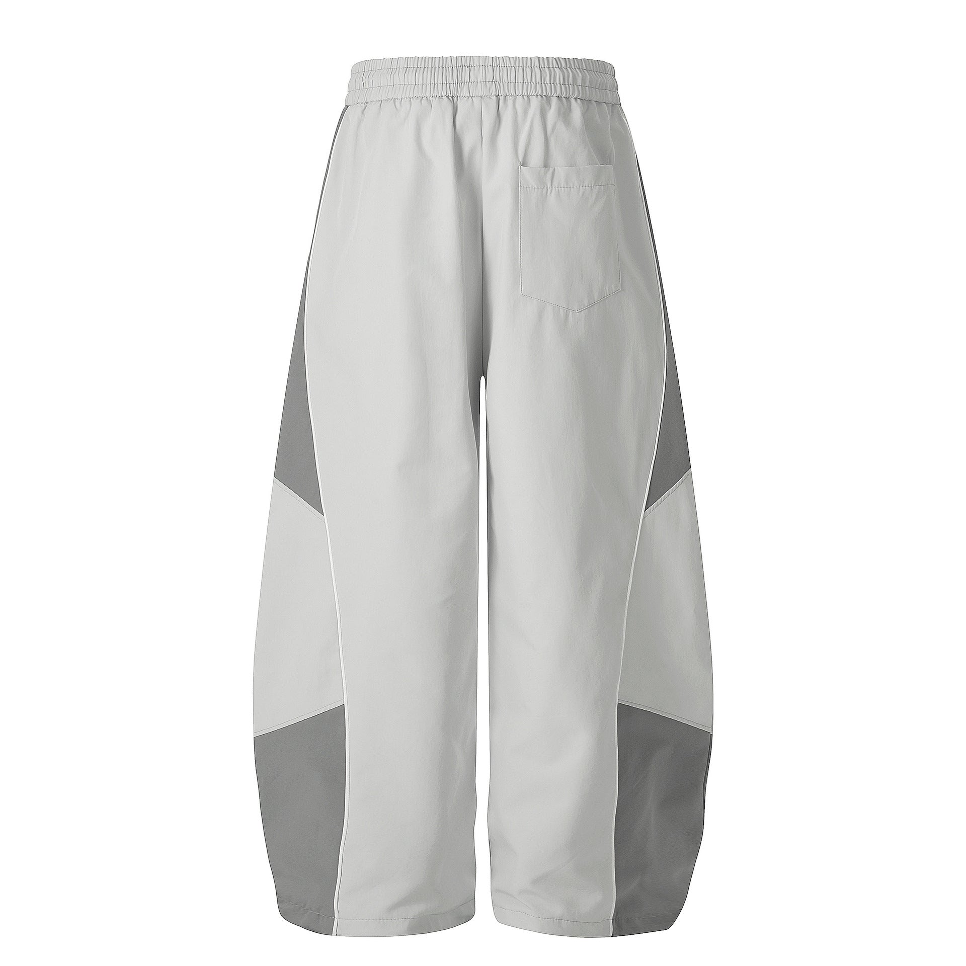 Color-blocked Drawstring Cuffed Wide Leg Pants Parachute Pants Loose Slimming Unisex Trendy Casual Long Pants