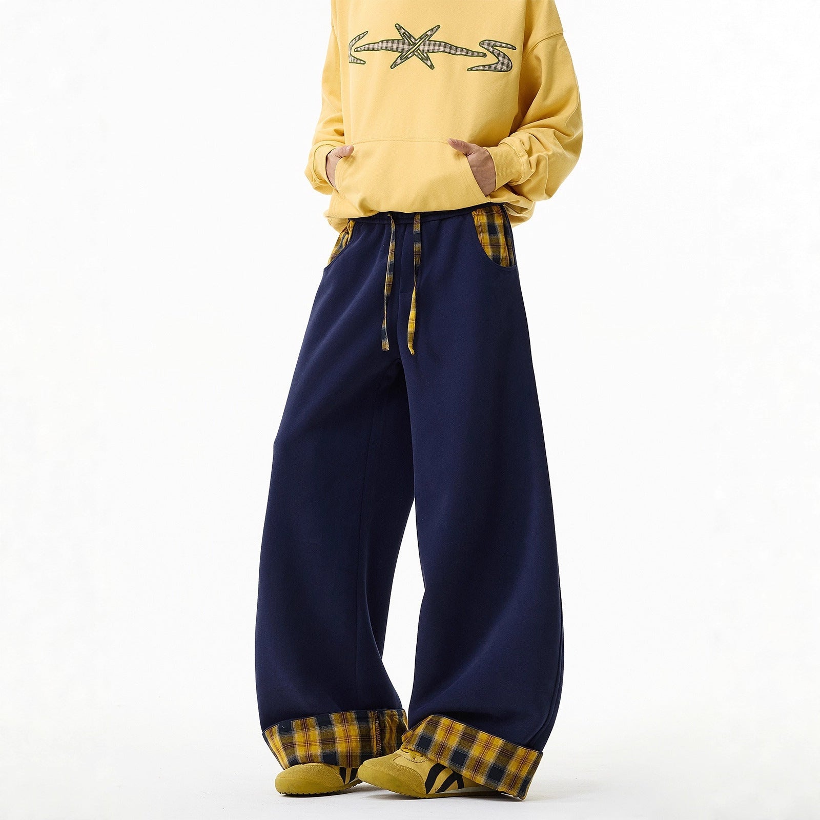 Pantalón Patchwork a Cuadros — Estilo Urbano