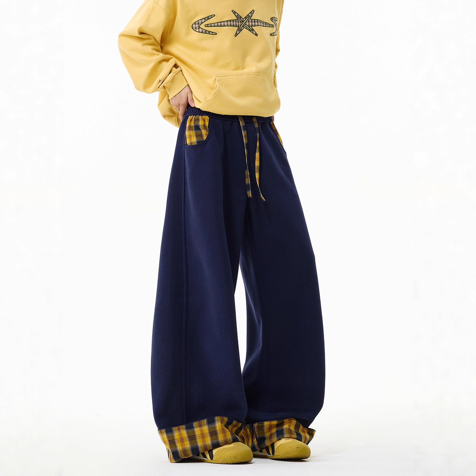 Pantalón Patchwork a Cuadros — Estilo Urbano