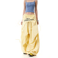 Strap striped casual wide leg pants fart curtain parachute pants