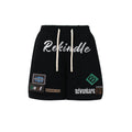 High Street Hip Hop Embroidered Letter Five-Quarter Pants Men Loose Street Style Wide Leg Sports Shorts